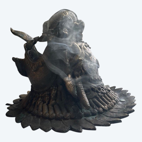 Bruciatore di incenso da parete Dragon Druk Dug Tibet Bhutan