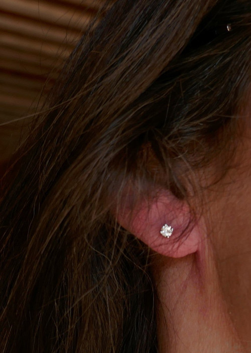 Diamant-Ohrstecker, 18 Karat Weißgold.