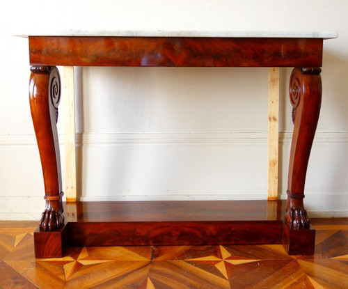 Empire Applique Console à Pieds Griffes In Mahagoni Attributed to Louis Alexandre Bellangé