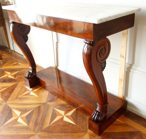 Empire Applique Console à Pieds Griffes In Mahagoni Attributed to Louis Alexandre Bellangé