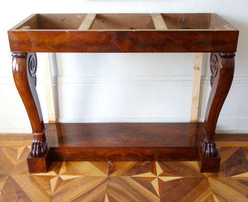 Empire Applique Console à Pieds Griffes In Mahagoni Attributed to Louis Alexandre Bellangé