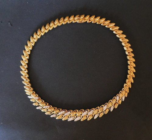 André VASSORT , Important Collier Diamants, Or Jaune Et Platine, Vers 1970.