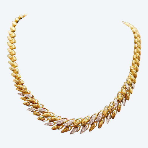 André VASSORT , Important Collier Diamants, Or Jaune Et Platine, Vers 1970.