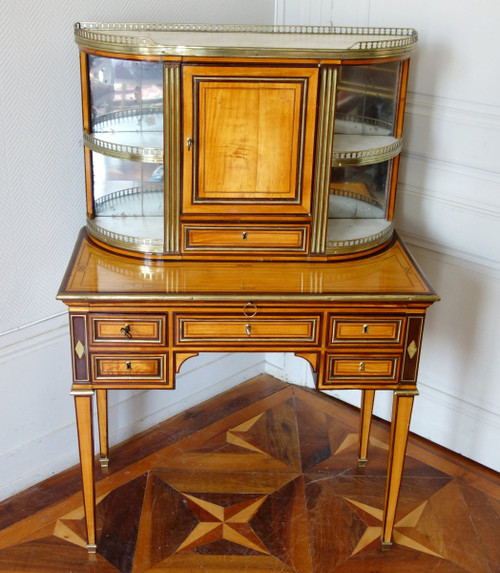 Louis XVI period Dame Dit Bonheur Du Jour desk, Lemonwood and Amaranth