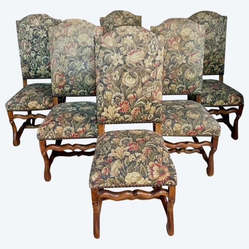 Ensemble De 6 Chaises Louis XIV Os De Moutons Datant Du  19 E Siècle ( prix spécial sur demande )