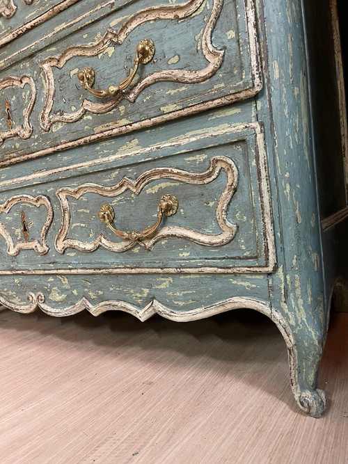 Commode Louis XV Patinée Datant 19e Siècle 3 Tiroirs