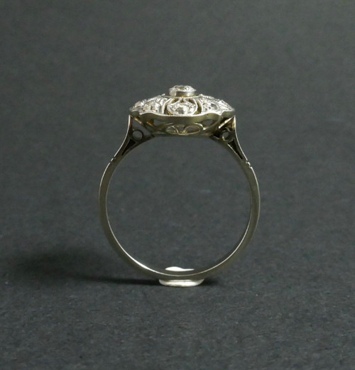 Ring Blume Diamanten, Gold Und Platin.