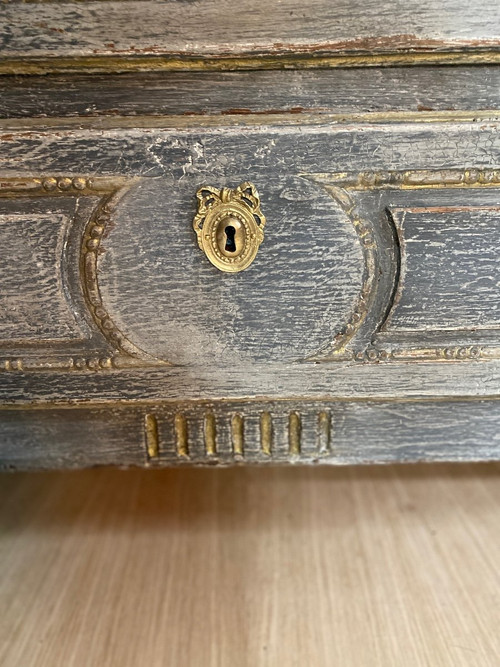 Commode Louis XVI D’époque 18e Siècle Patinée 3 Tiroirs