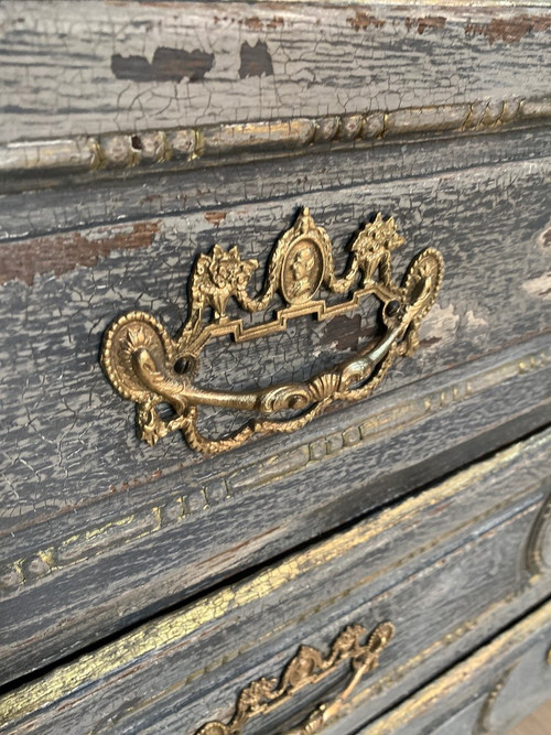 Commode Louis XVI D’époque 18e Siècle Patinée 3 Tiroirs