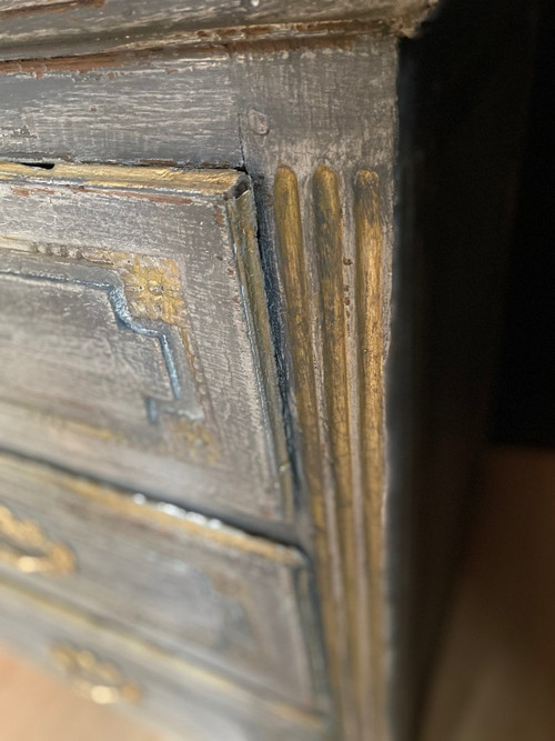 Commode Louis XVI D’époque 18e Siècle Patinée 3 Tiroirs