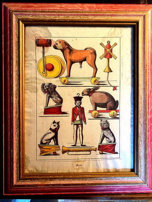 18th century colored catalog paper from toy dealer automata to draw