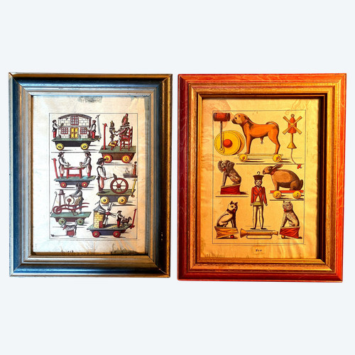 18th century colored catalog paper from toy dealer automata to draw