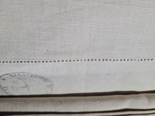 Coppia di lenzuola in lino o miste, fine '800 o inizio '900
