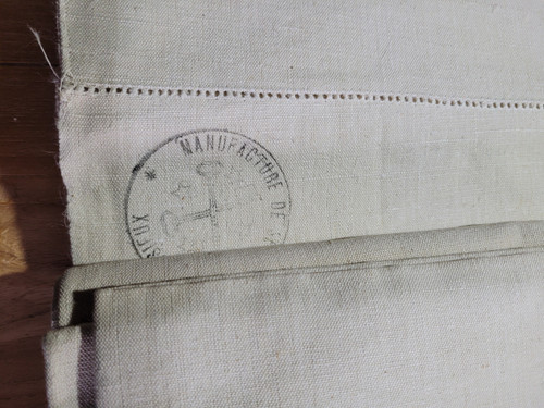 Coppia di lenzuola in lino o miste, fine '800 o inizio '900