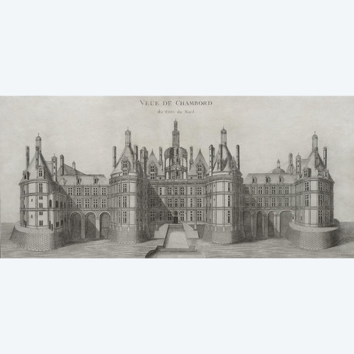 Château De Chambord Gravure Architecture 18ème