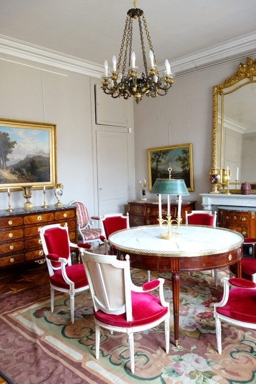 Large Duke's Chandelier In Patinated And Gilded Bronze, Restoration Period - 12 Lights