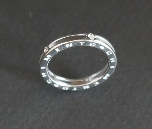 Alliance Signée Chimento Diamants, Or Blanc 18 Carats.