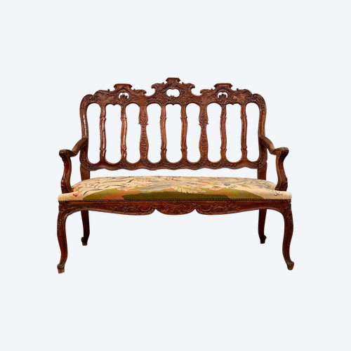 Panca in legno modellato e intagliato del periodo Regency, 1720 circa