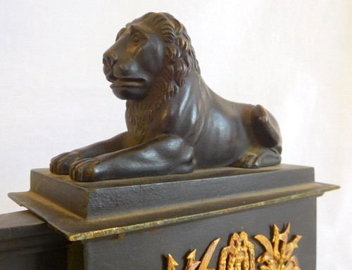 Antique Bronze Empire Mantelpiece With Lions - early 19th century