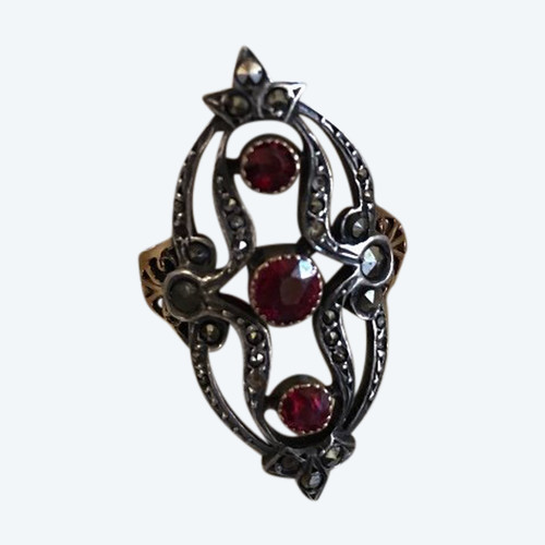 Anello in oro e argento