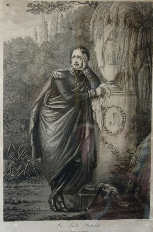 Le Prince Eugène De Beauharnais Pleurant Josephine, La Piété Familiale - Empire Engraving