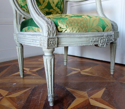 Pierre Brizard : Série De 6 Fauteuils à Chassis d'époque Louis XVI - Estampille
