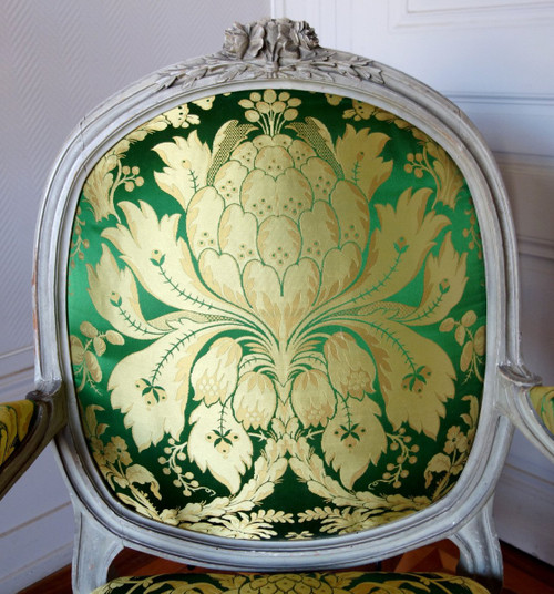 Pierre Brizard : Série De 6 Fauteuils à Chassis d'époque Louis XVI - Estampille