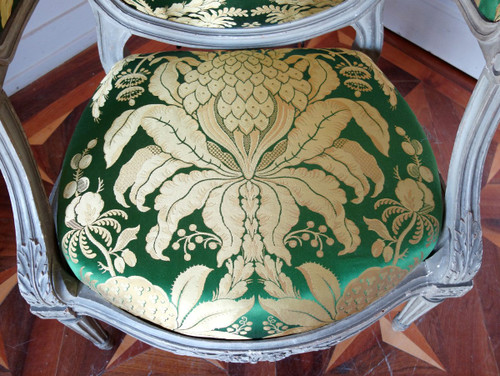 Pierre Brizard : Série De 6 Fauteuils à Chassis d'époque Louis XVI - Estampille