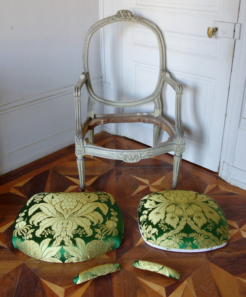 Pierre Brizard : Série De 6 Fauteuils à Chassis d'époque Louis XVI - Estampille