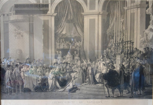 Large Empire Engraving: Le Sacre De Napoléon Empereur - 94.5 X 119cm