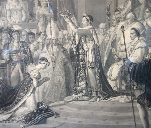 Large Empire Engraving: Le Sacre De Napoléon Empereur - 94.5 X 119cm
