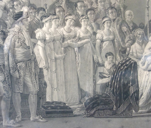 Large Empire Engraving: Le Sacre De Napoléon Empereur - 94.5 X 119cm