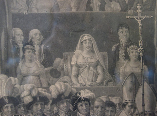 Large Empire Engraving: Le Sacre De Napoléon Empereur - 94.5 X 119cm