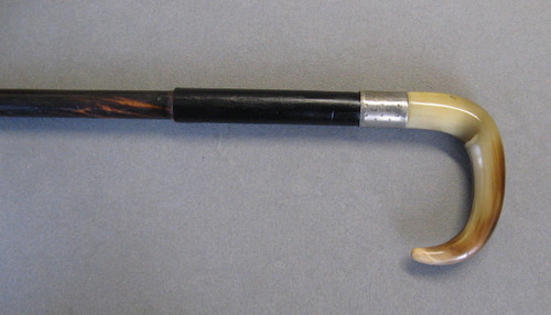 19th Century Horn Pommel Rifle Cane.