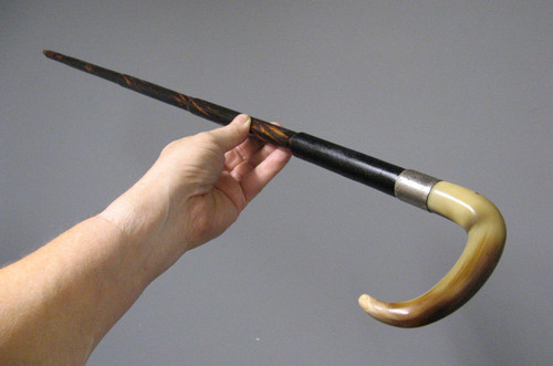 19th Century Horn Pommel Rifle Cane.