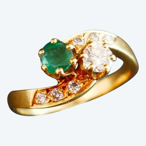 Anello Toi Et Moi con smeraldi e diamanti.