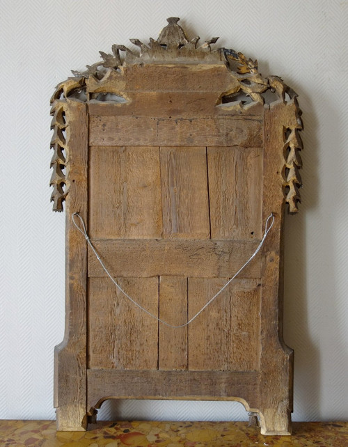 Grand Miroir Aux Attributs d'Hercule - Bois Sculpté Et Doré  - Epoque Louis XVI