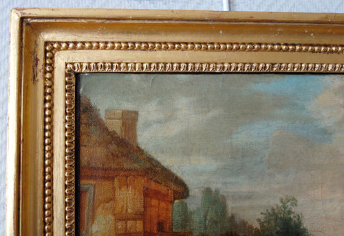 18th Century French School, Fanchon Dressed as the King's Dragon with Soldiers at the Inn