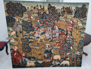 Großer Wandteppich „Die Weinlese“