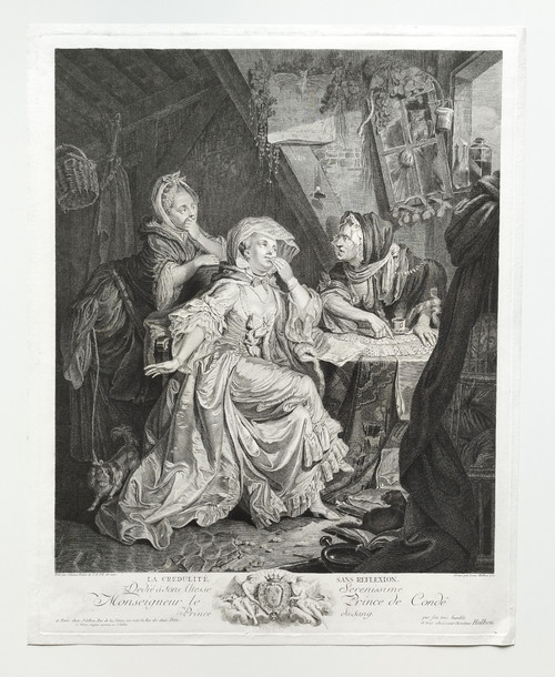 Scène De Genre Gravure 18ème Par Halbou d'Après Schenau 