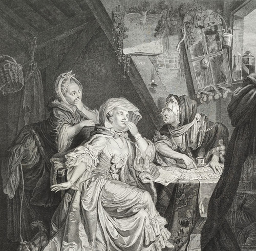 Scène De Genre Gravure 18ème Par Halbou d'Après Schenau 
