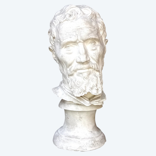 Michelangelo plaster bust Louvre workshop 20th century