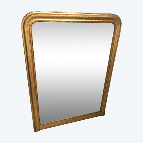 Old Louis Philippe period fireplace mirror 143 x 106 cm Frame gilded with gold leaf
