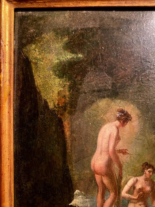 The Bathers Oil/wood follower of Jacques Antoine Vallin 18th century
