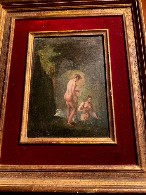 The Bathers Oil/wood follower of Jacques Antoine Vallin 18th century