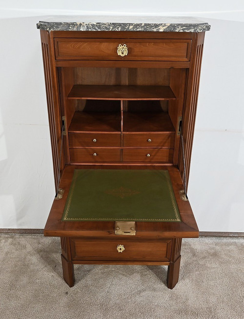 Petit Secrétaire Semainier Louis XVI Estampillé L.N. Malle, Faubourg Saint-Antoine – XVIIIe