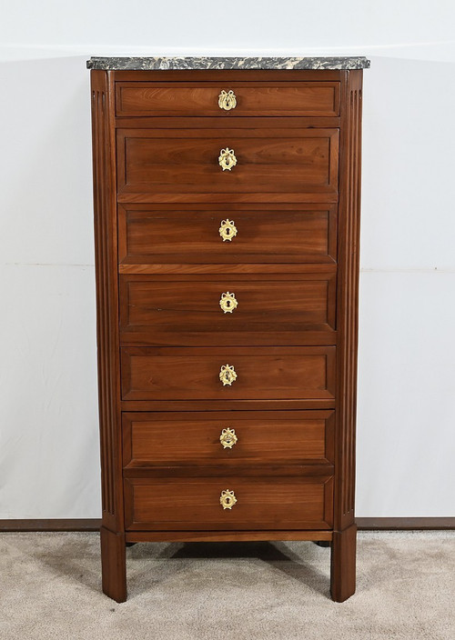 Petit Secrétaire Semainier Louis XVI Estampillé L.N. Malle, Faubourg Saint-Antoine – XVIIIe