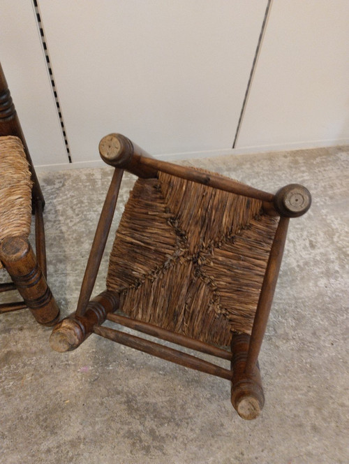 Pair Of Chairs - Brutalist - Dlg By Charles Dudouyt - C. 1940.