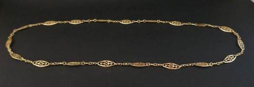 Collier Maille Filigrane En Or Jaune 18 Carats.