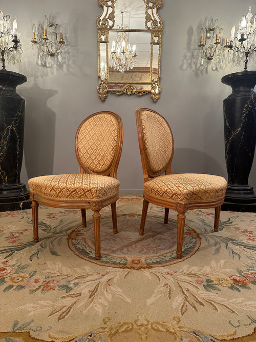 Georges Jacob, Suite Of Two Louis XVI Period Chairs Stamped 18th Century
